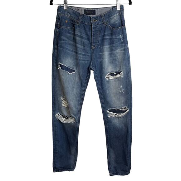 Maison Scotch L’Adorable Boyfriend Ripped Blue Jeans - Picture 2 of 9